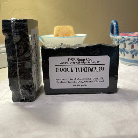 Charcoal & Tea Tree Facial Bar Goat Milk Soap